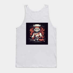 Cooking Chef Cat Tank Top